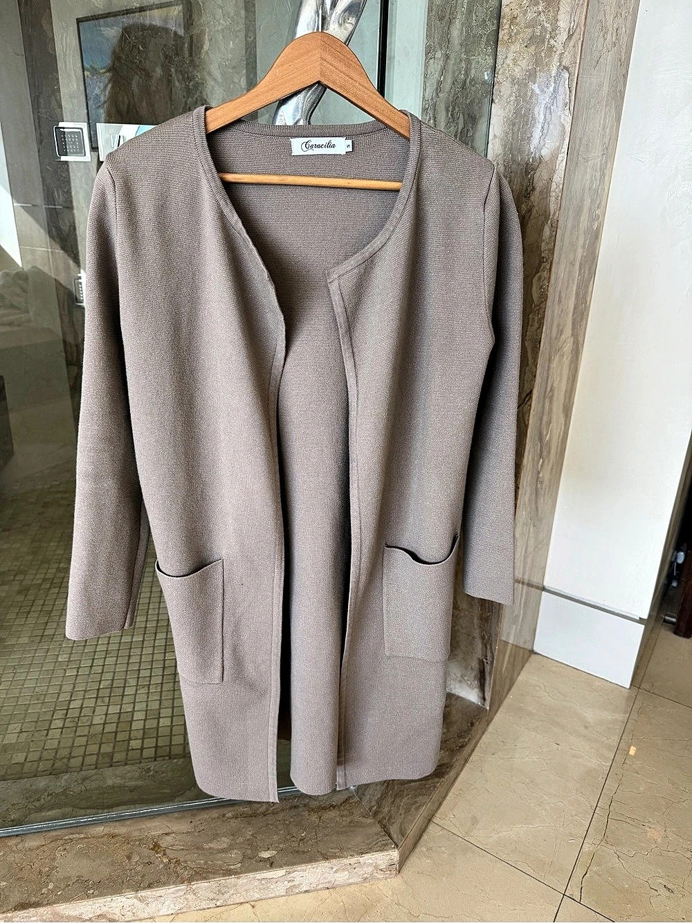 Caracilia Long Sleeve Open Front Coat  Size Small